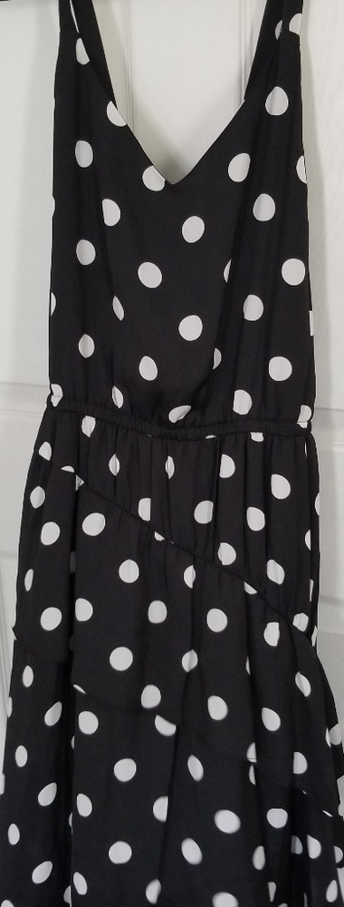 Beautiful NWOT black with white polka-dot dress
